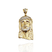 Jesus Head CZ Crown Pendant (10K/14K)