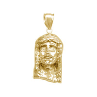 Jezus hoofd gesloten achterkant hanger (10K) Popular Jewelry New York