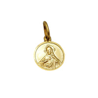 Sacred Heart of Jesus Matte Medal Pendant (14K) front - Popular Jewelry - New York