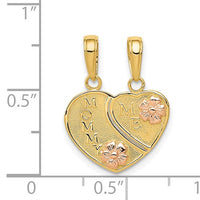Break Apart "Mom & Me" Heart Pendant (14K)