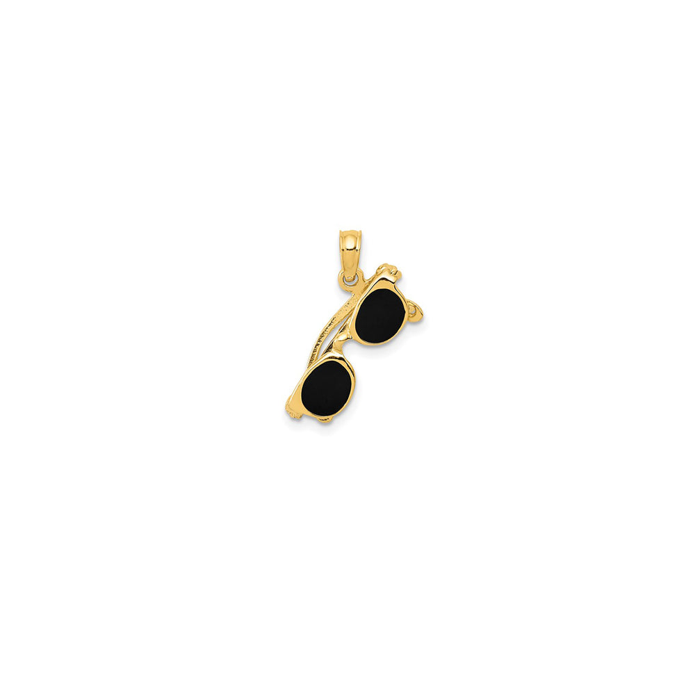 Enameled Black Sunglasses Pendant (14K)