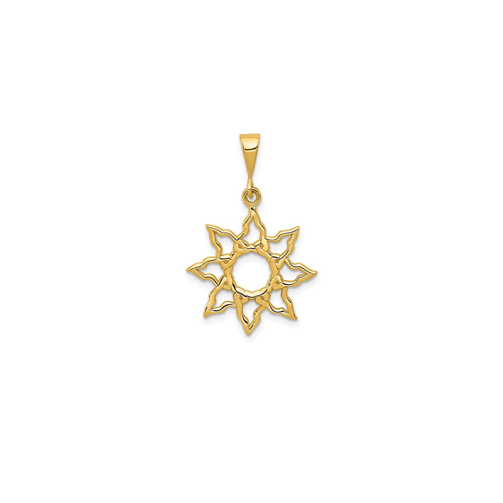 Outlined Sunburst Pendant (14K)