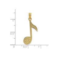 Textured Music Note Pendant (14K)