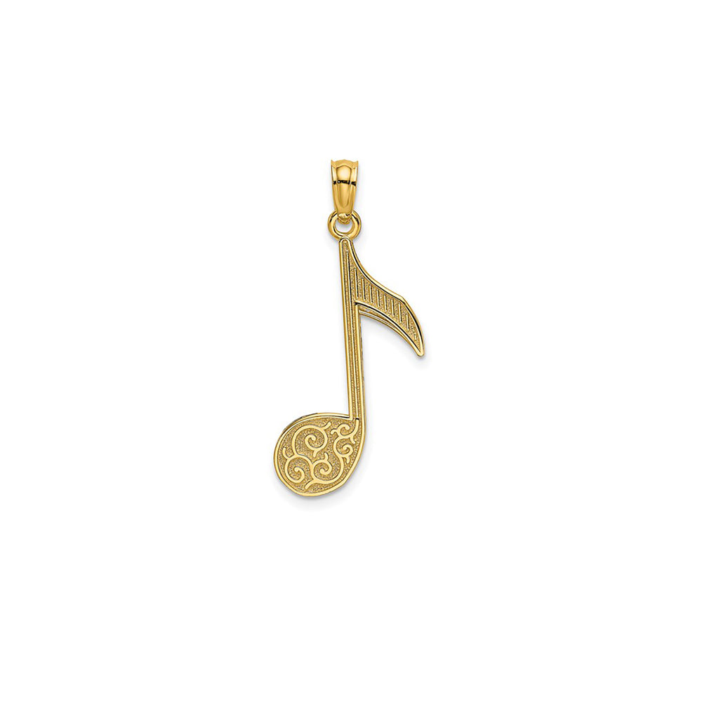 Textured Music Note Pendant (14K)