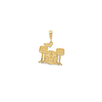 Textured Star Drum Set Pendant (14K)