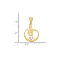 Glossy G-Clef Music Note Pendant (14K)
