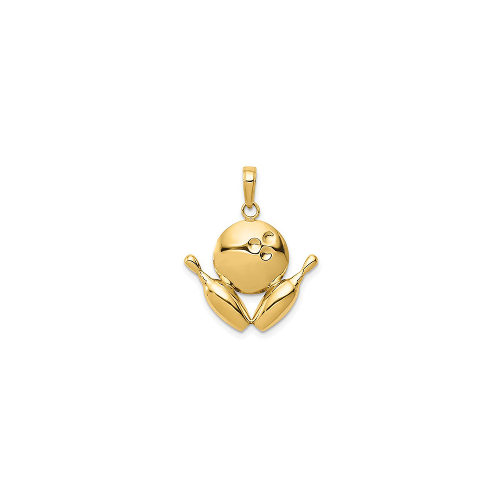 Glossy Bowling & Ball Pendant (14K)