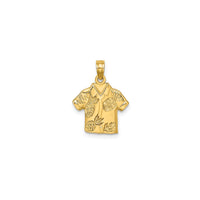 Pineapple Textured Alohas Shirt Pendant (14K)
