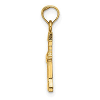 Glossy Textured Wine Opener Pendant (14K)