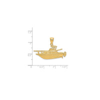 Textured Fishing Boat Pendant (14K)