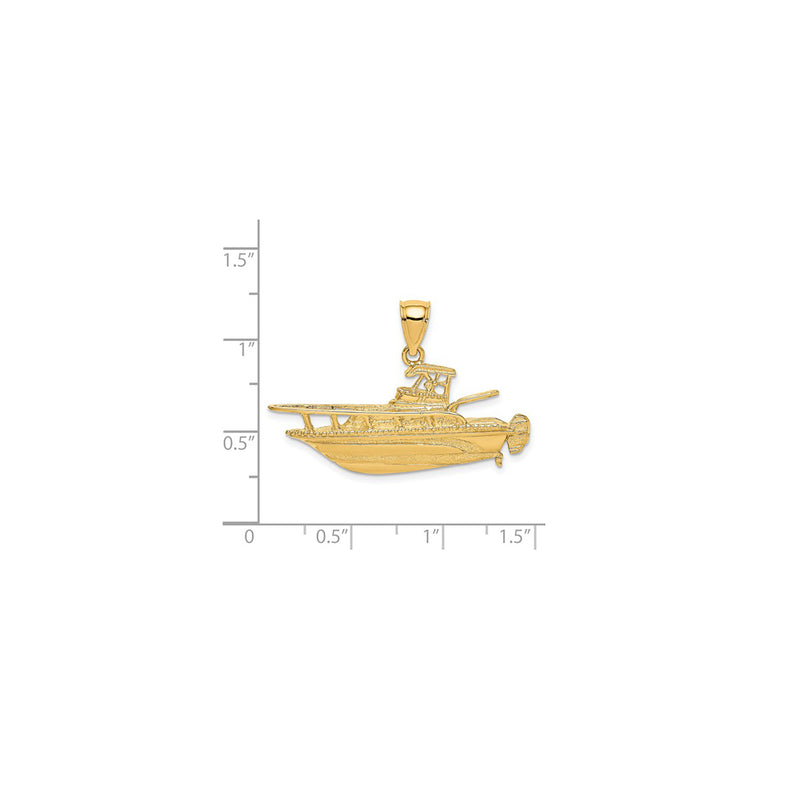 Textured Fishing Boat Pendant (14K)