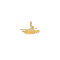 Textured Fishing Boat Pendant (14K)