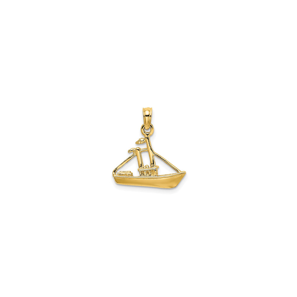 Glossy Cargo Ship Pendant (14K)