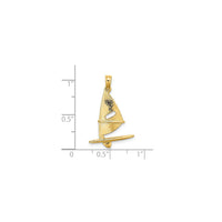 3-D Windsail Surfing Board Charm (14K)