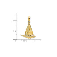 3-D Textured Sailing Boat Pendant (14K)