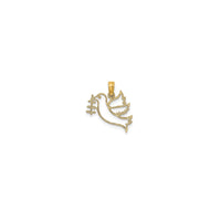 Outline Dove w/ Leaf Branch Pendant (14K)