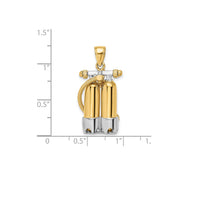 Dual Scuba Diving Cylinders Pendant (14K)