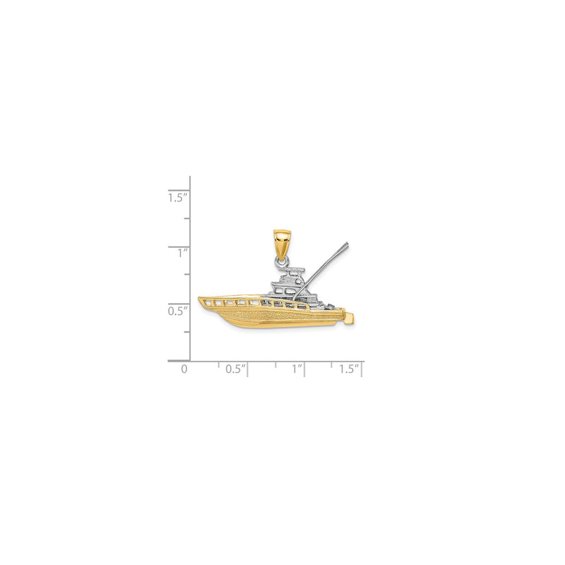 3-D Textured Sportfishing Boat Pendant (14K)