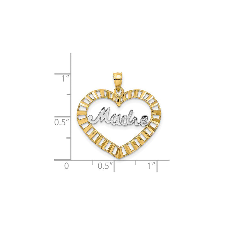 Two-tone Heart "Madre" Mother Pendant (14K)