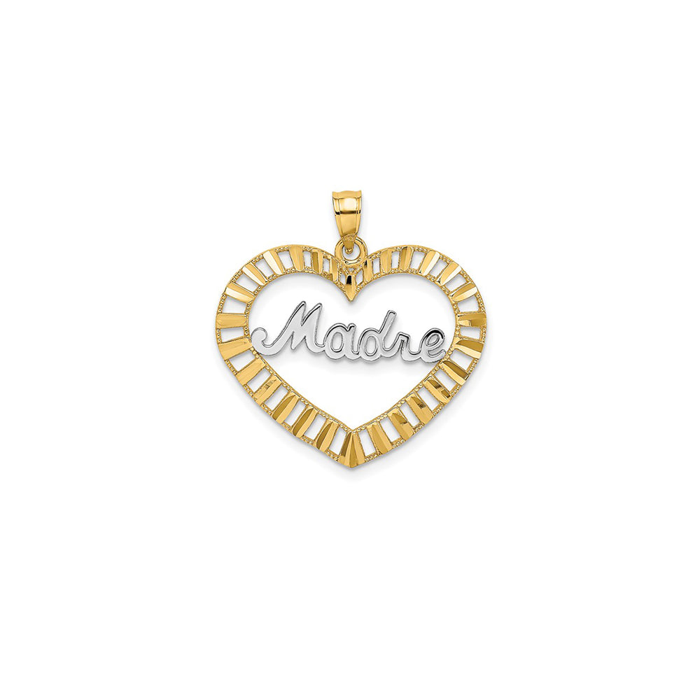 Two-tone Heart "Madre" Mother Pendant (14K)