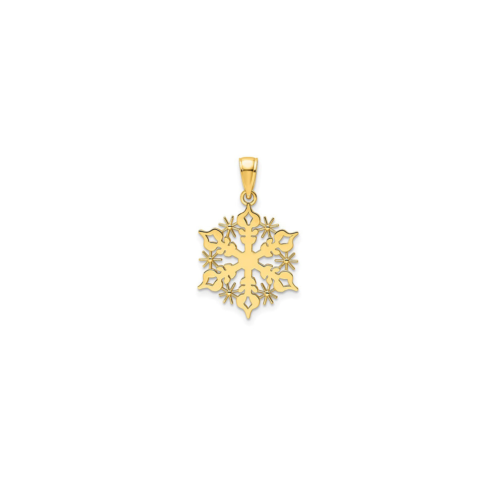 Glossy Flat Snowflake Pendant (14K)