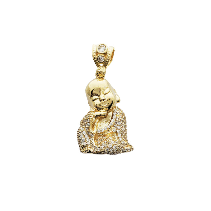 Iced-out Kid Buddha Pendant (14K)
