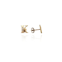 Letter "K" CZ Earrings (14K) New York Popular Jewelry