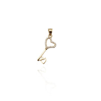 Key of Hearts CZ Pendant (14K) New York Popular Jewelry