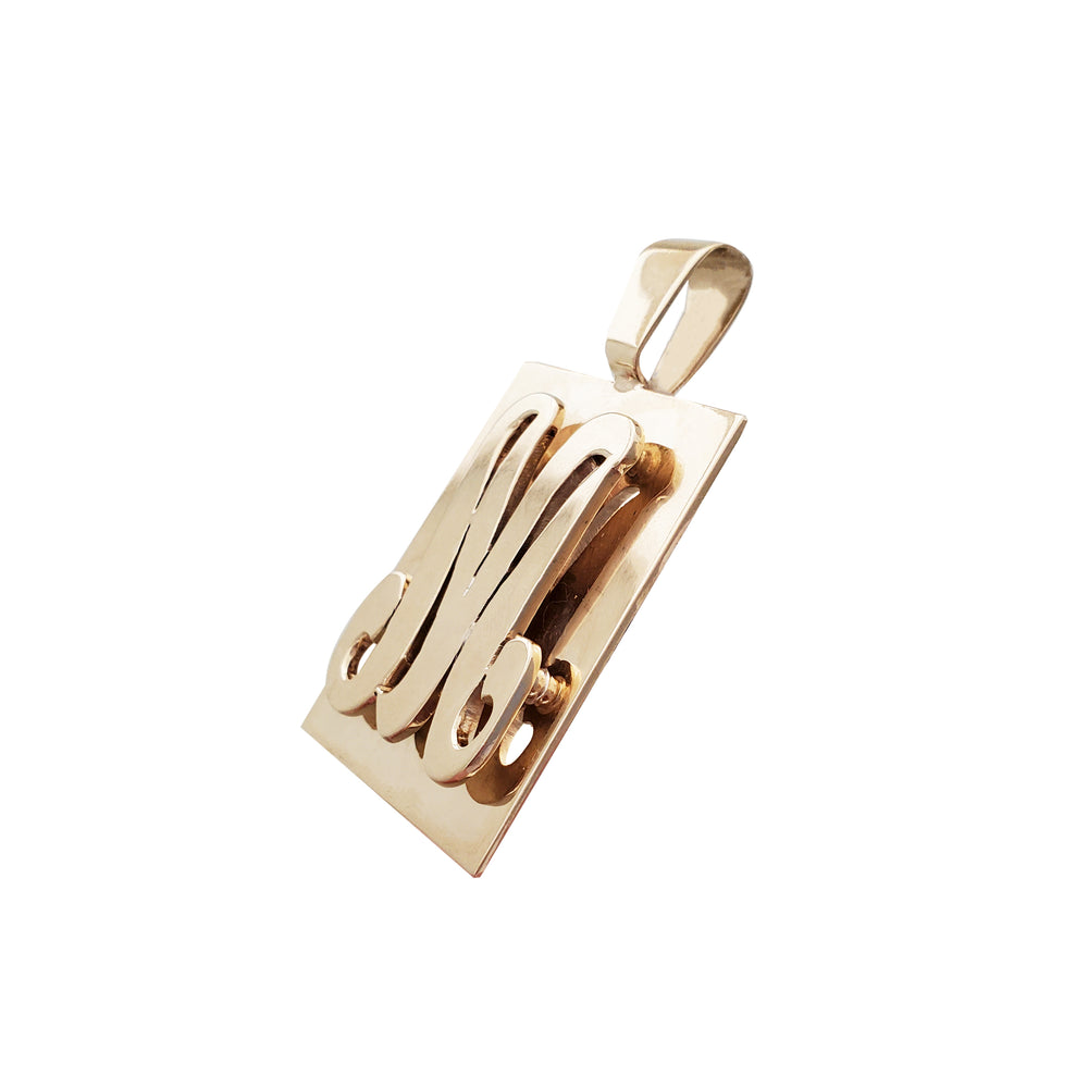 Initial Letter "M" Pendant (14K)