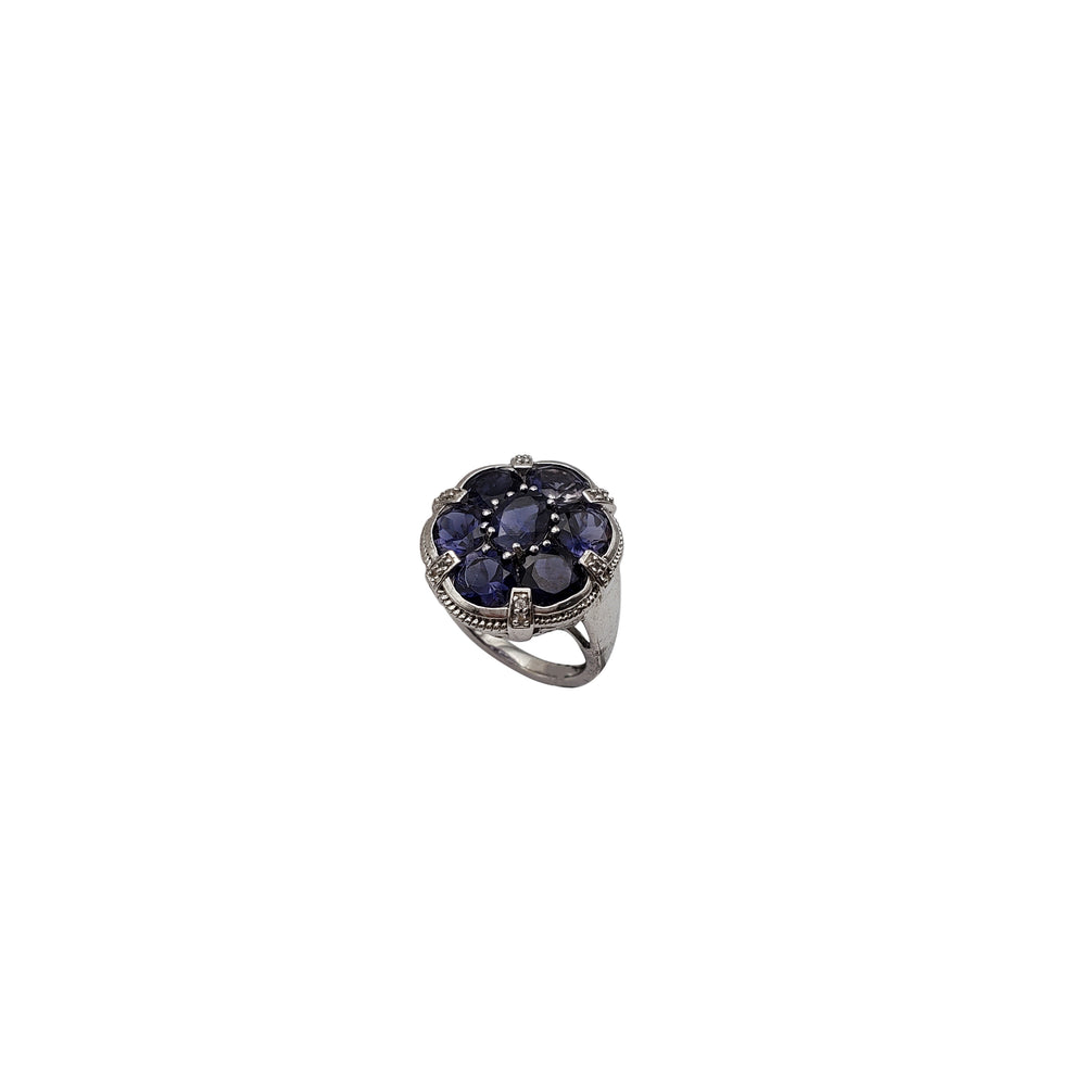 Tanzanite With Sparkling CZ Ring (Silver)