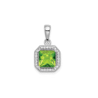 Cubic Zirconia Birth Stone Square Pendant (Silver)