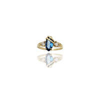 Swathed Marquise-Cut Gemstone Ring (14K)