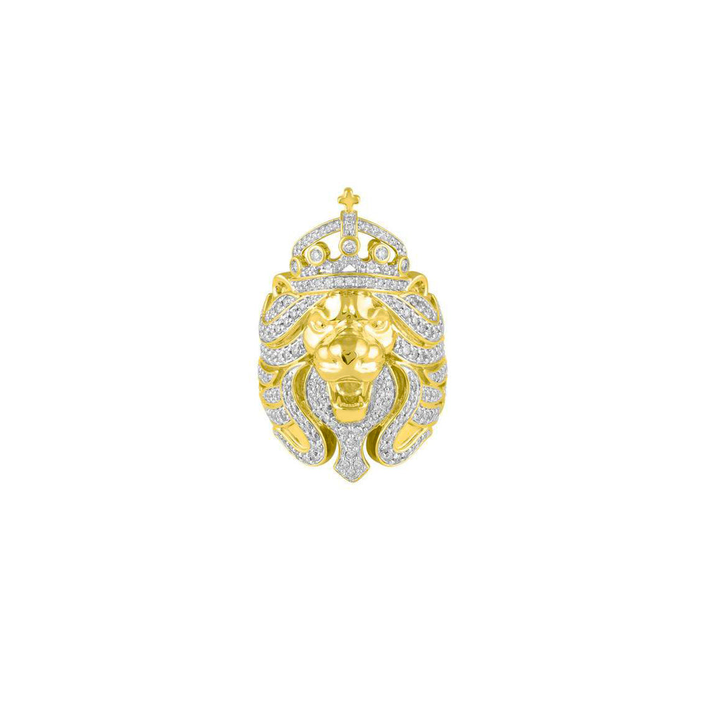 Diamond Lion Head Ring (14K)