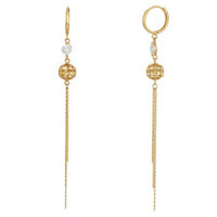 Zirconia Cable & Ball Fancy Drop Earrings (14K)