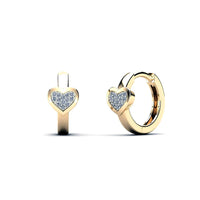 Szív Huggie gyémánt fülbevaló (14K)