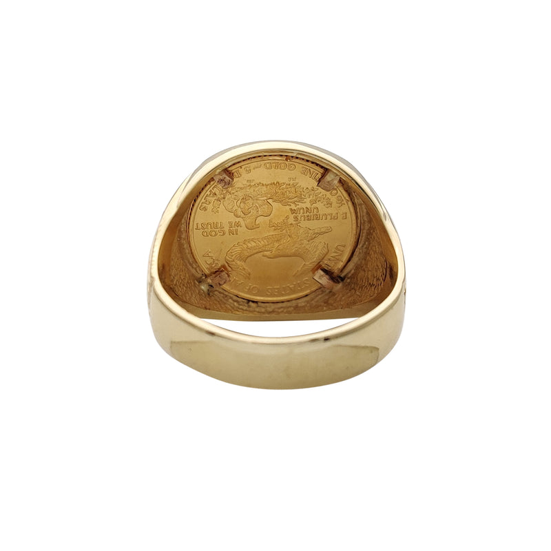 Lady Liberty Ridged Ring (14K & 22K) Popular Jewelry New York