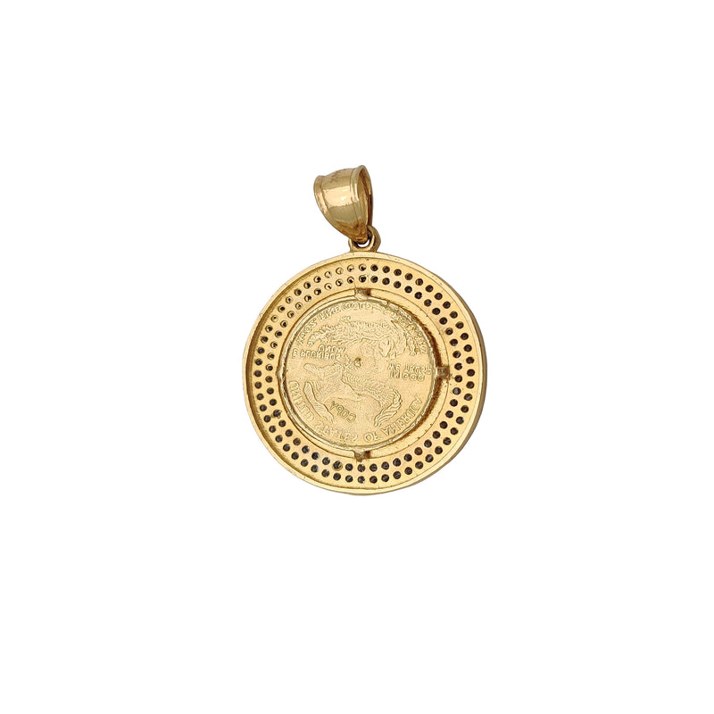 Lady Liberty Medallion CZ Pendant (14K) Popular Jewelry New York