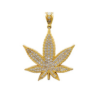 Large Size Pave Cannabis Leaf Pendant (14K) Popular Jewelry New York