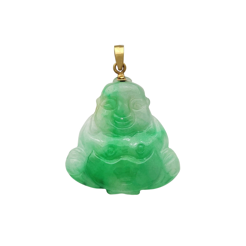 Laughing Buddha Jade Pendant (14K) Popular Jewelry New York