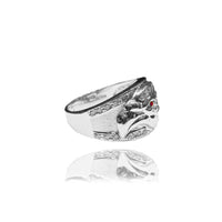 Eagle Head CZ Ring (14K) 14 Karat White Gold, Popular Jewelry New York
