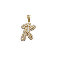Cubic Zirconia Script Initial Letter Pendant (14K)