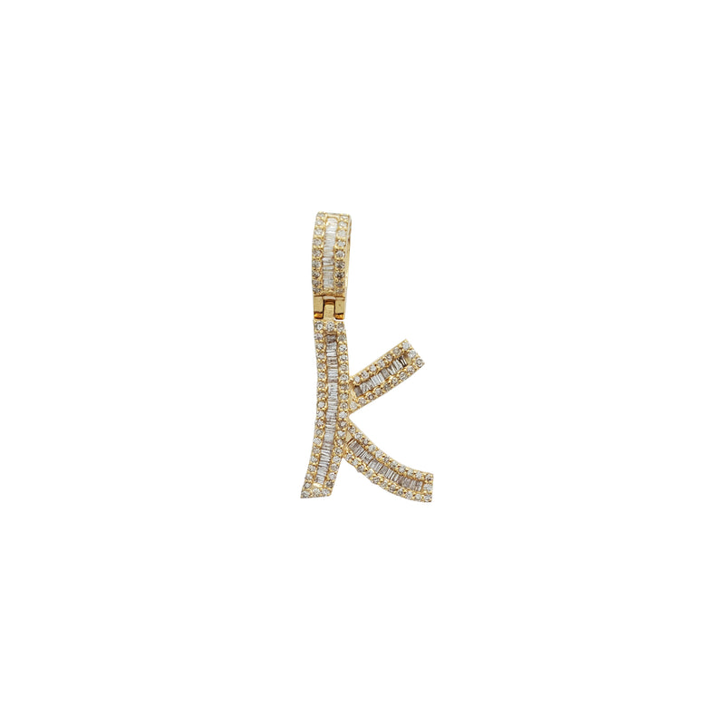 Diamond Initial K Pendant (14K)