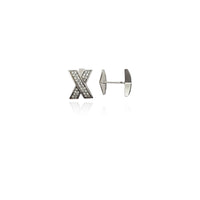 Lletra X CZ Cuff Link (plata) Nova York Popular Jewelry