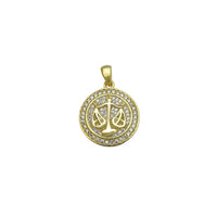 Libra Zodiac Sign Medallion Pendant (Yellow Silver) Popular Jewelry New York
