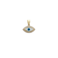 Colgante de ojo malvado engastado con piedras de halo azul claro (14K) Popular Jewelry New York