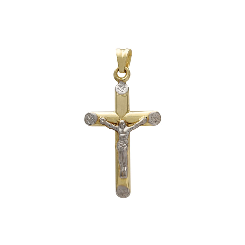 Lightweight Two-Tone Crucifix Pendant (14K) Popular Jewelry New York