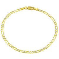 [Lightweight] Two-Tone Figaro Bracelet (14K).