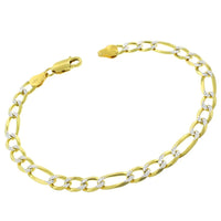 [Lightweight] Two-Tone Figaro Bracelet (14K).