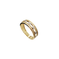 Lined Small Circles CZ Ring (14K)