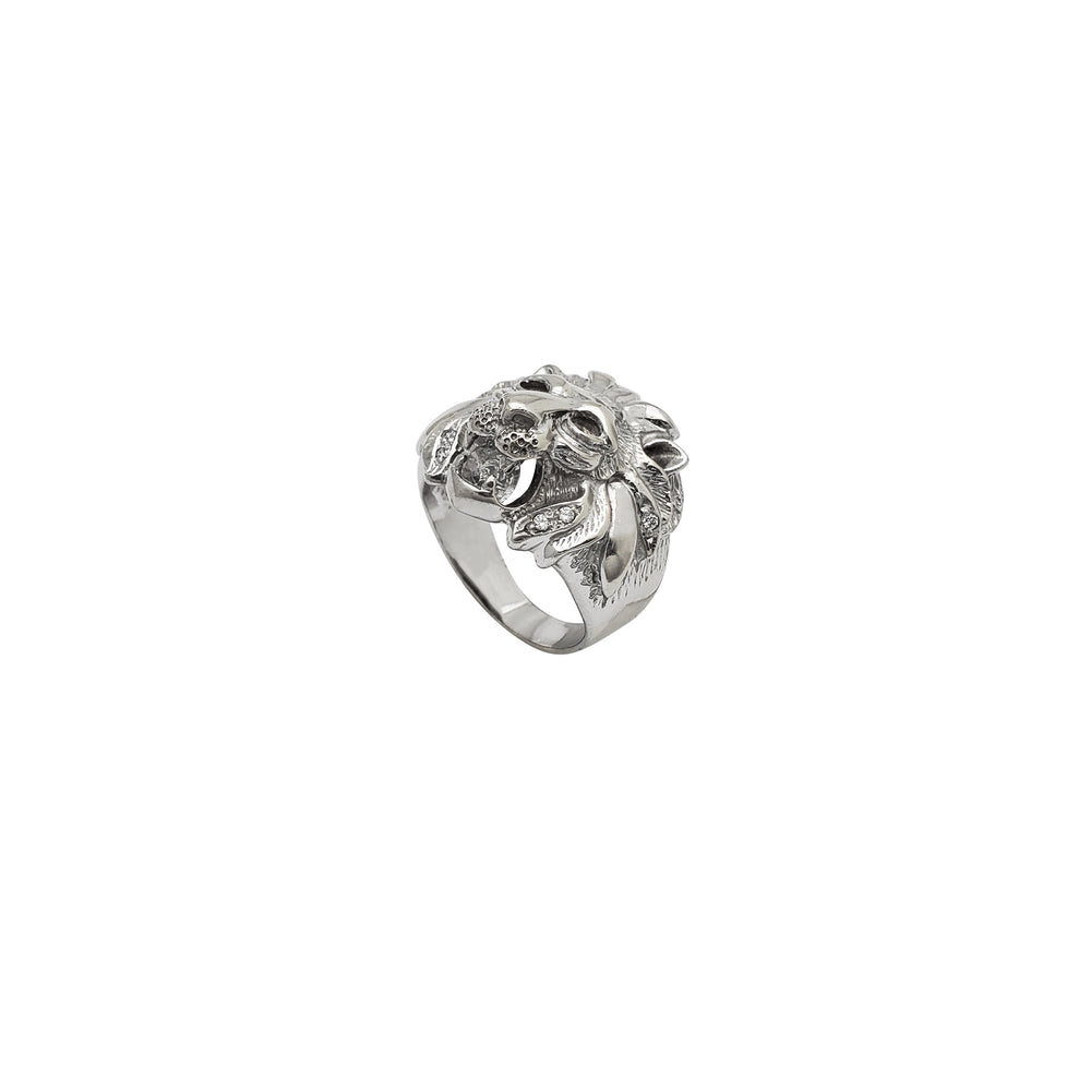 Lion Head CZ Ring (14K)